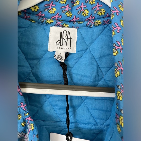 Small NWT Anthropologie DRA Los Angeles Floral Blue LIGHTWEIGHT Quilted Jacket - Picture 10 of 16